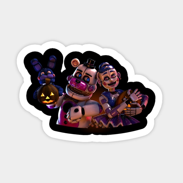 FNAF SIster Location Halloween Funtime Freddy and Ballora Sticker by TyphoonCinema